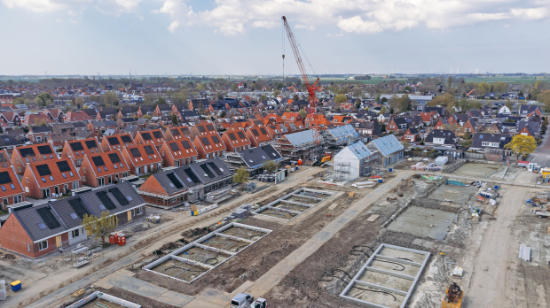 Bouwplaats vanuit de lucht