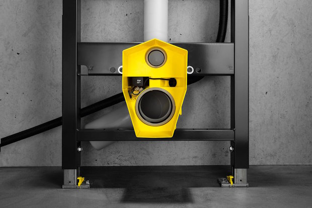 WebD0054911L0012034P001_BT1224AfbouwViega1 | BouwTotaal De wc-aansluitbox vereenvoudigt de installatie van elektronica. Door de speciale vormgeving biedt het bovendien bescherming tegen lekkage: lekkend water wordt via de tegels afgevoerd. Foto: Viega.
